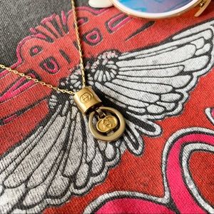 VINTAGE GUCCI GG CHERRY CHARM PENDANT NECKLACE 🍒